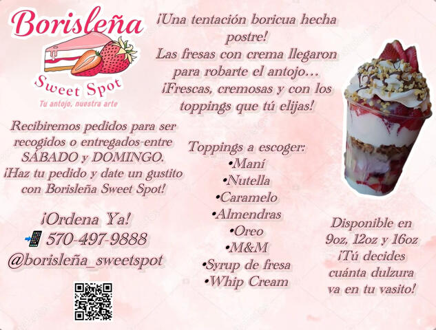 Fresas en crema Menu