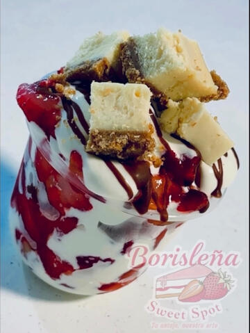 Fresas en crema, topping de cheesecake